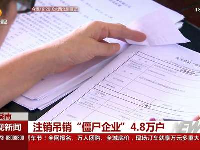 注销吊销“僵尸企业”4.8万户