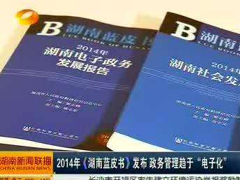2014年《湖南蓝皮书》发布 政务管理趋于“电子化”